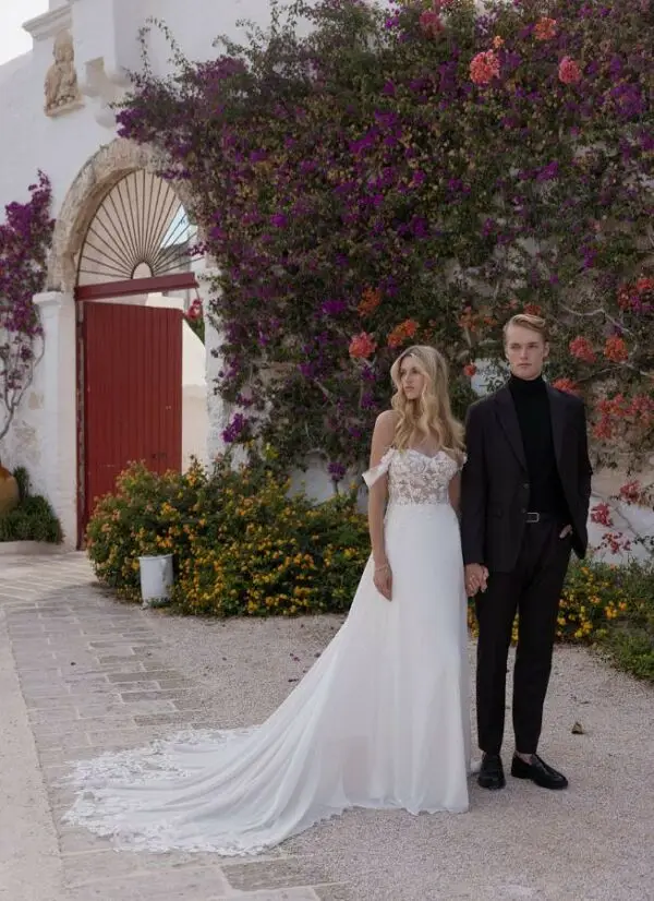 Kleid schulterfrei hochzeit Clearance